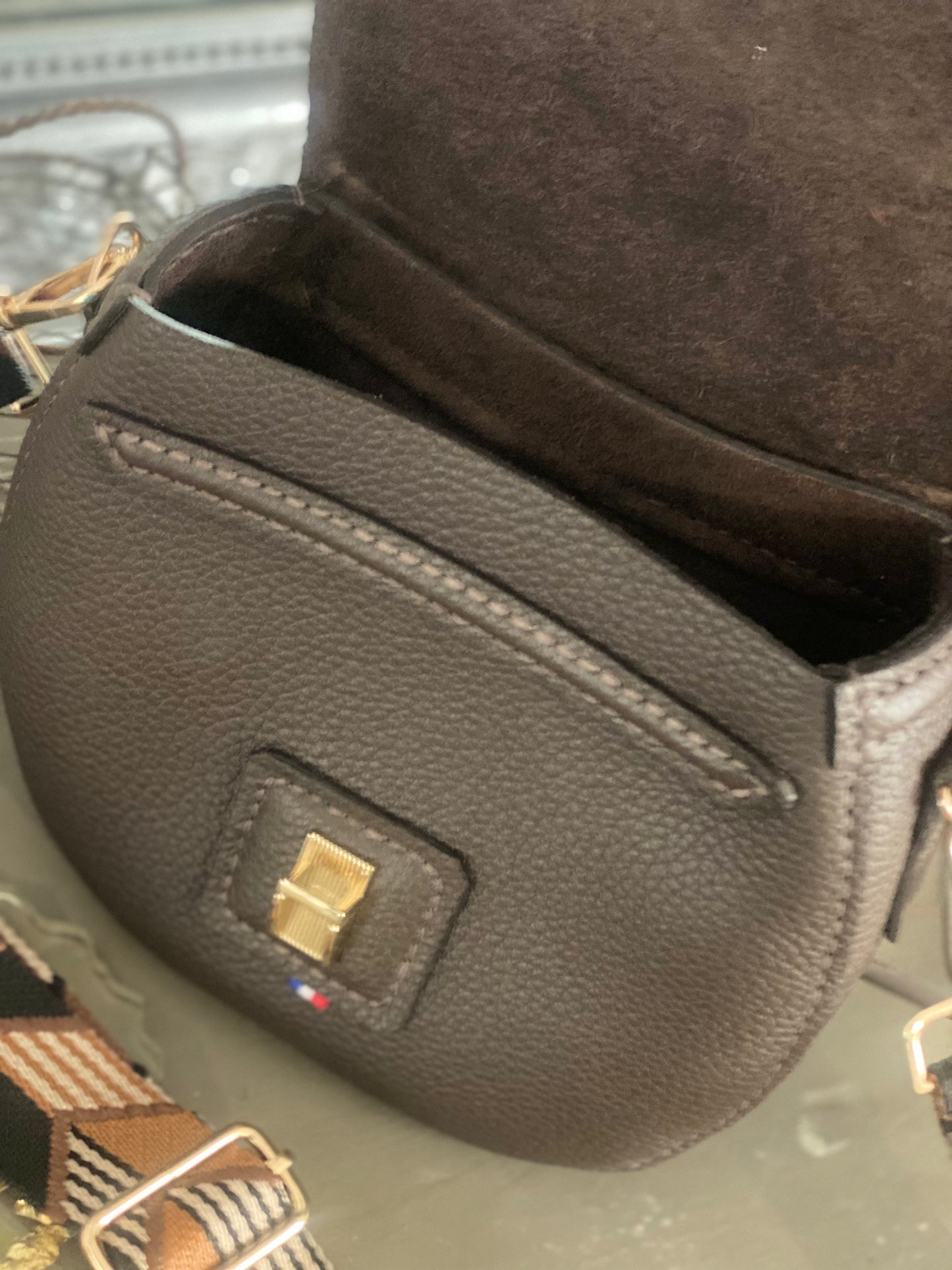 RONDO sac cuir grainé chocolat