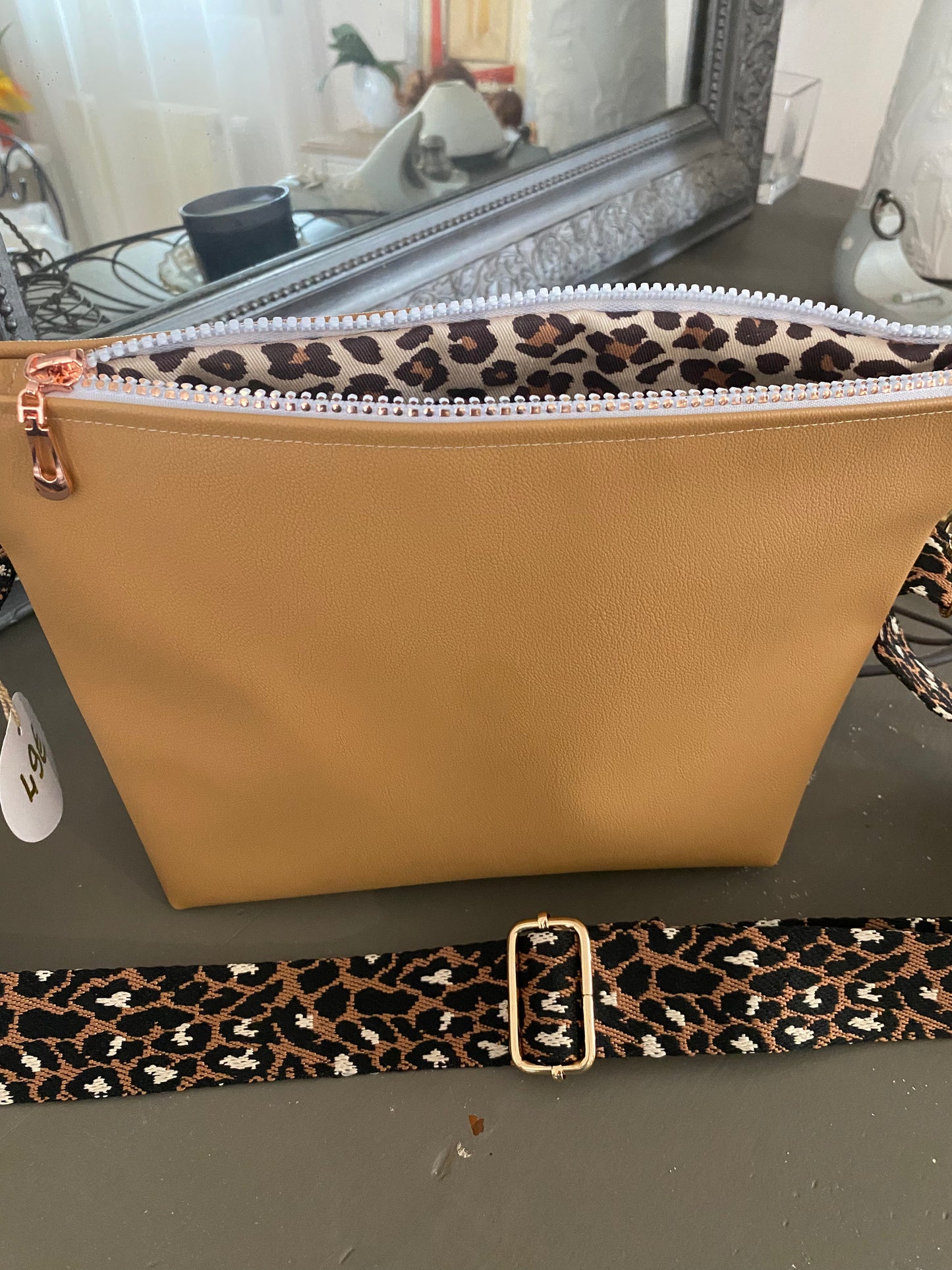 HAVANE sac simili , sangle léopard