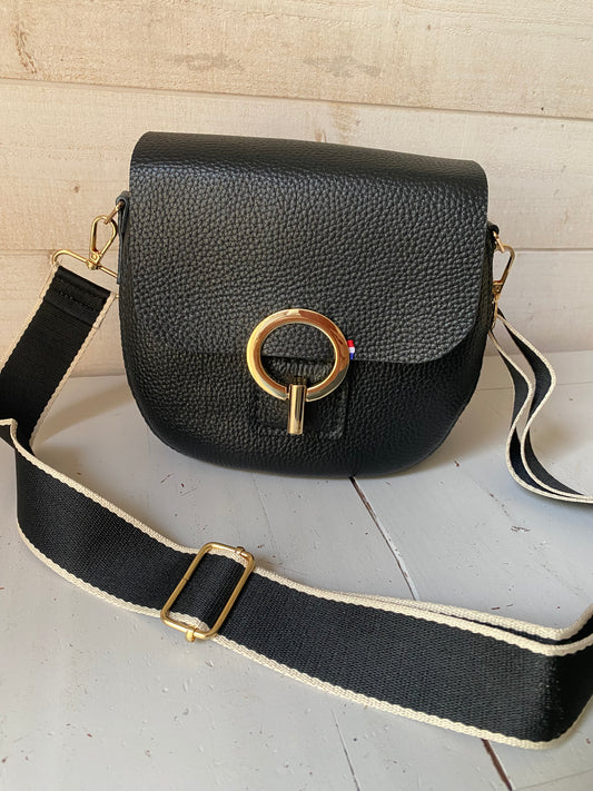 ODETTE sac cuir grainé noir