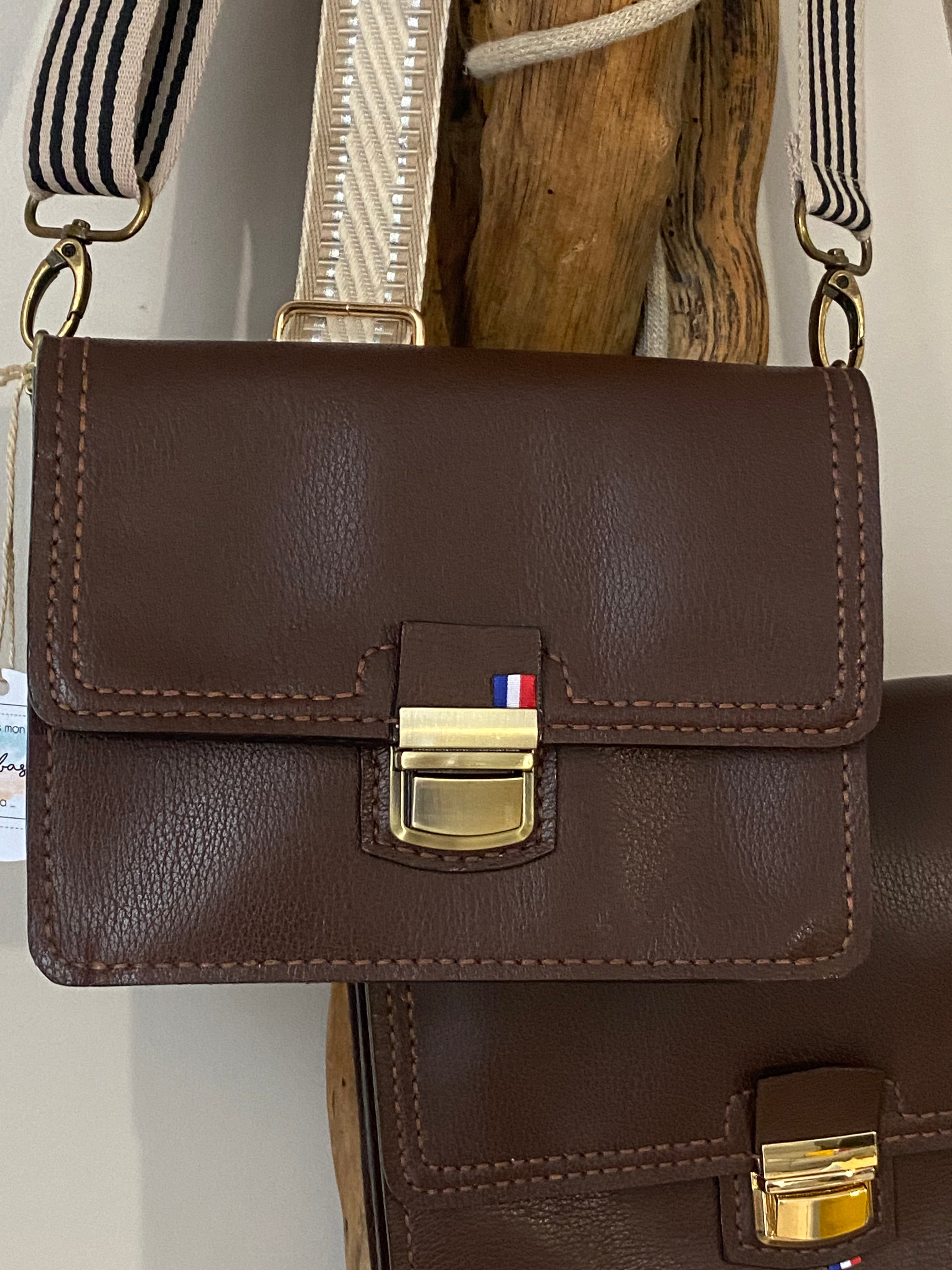 TEMPO sac cuir chocolat pm 🍫