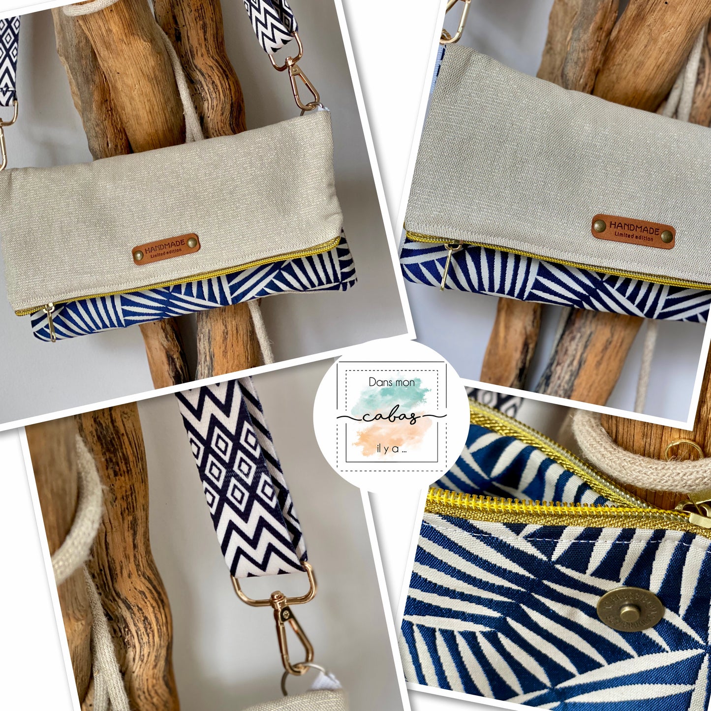 LEAF pochette zippée à rabat