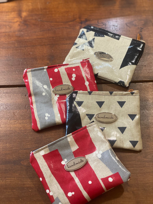 KOKKA porte monnaie en lin enduit .