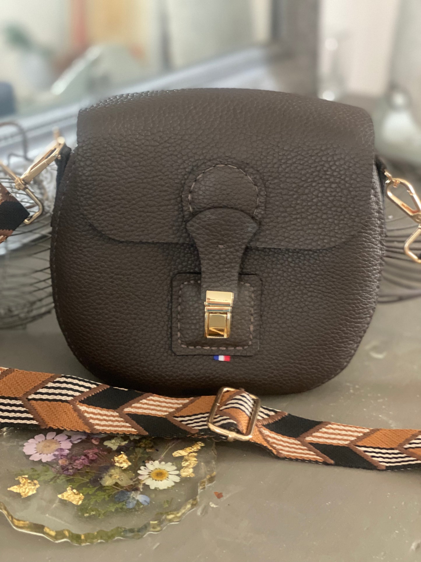 RONDO sac cuir grainé chocolat