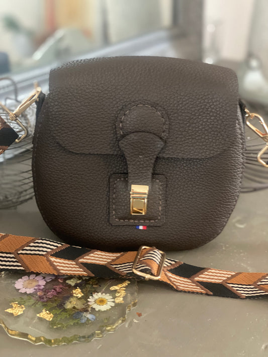 RONDO sac cuir grainé chocolat