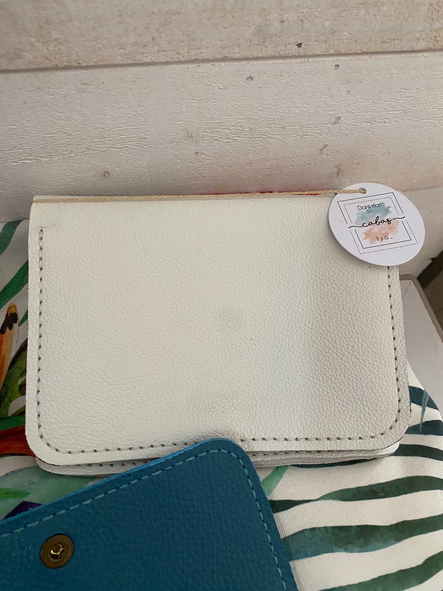 PORTE FEUILLE CUIR grainé , cousu main
