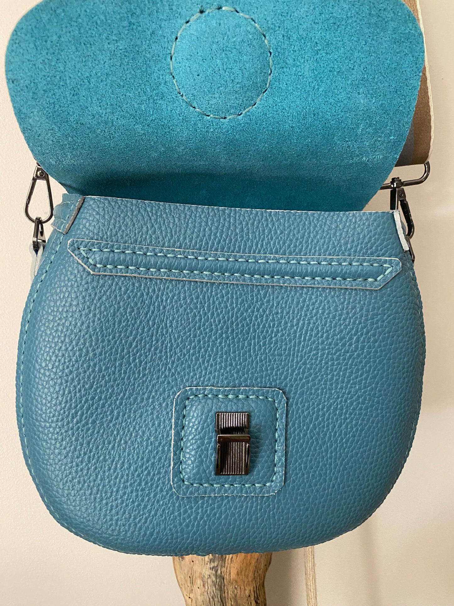 RONDO cuir bleu grainé