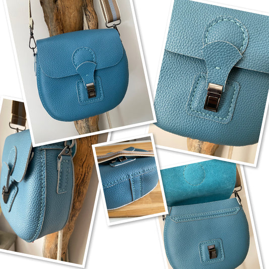 RONDO cuir grainé bleu