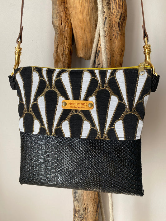 ART DÉCO sac bandoulière sangle cuir