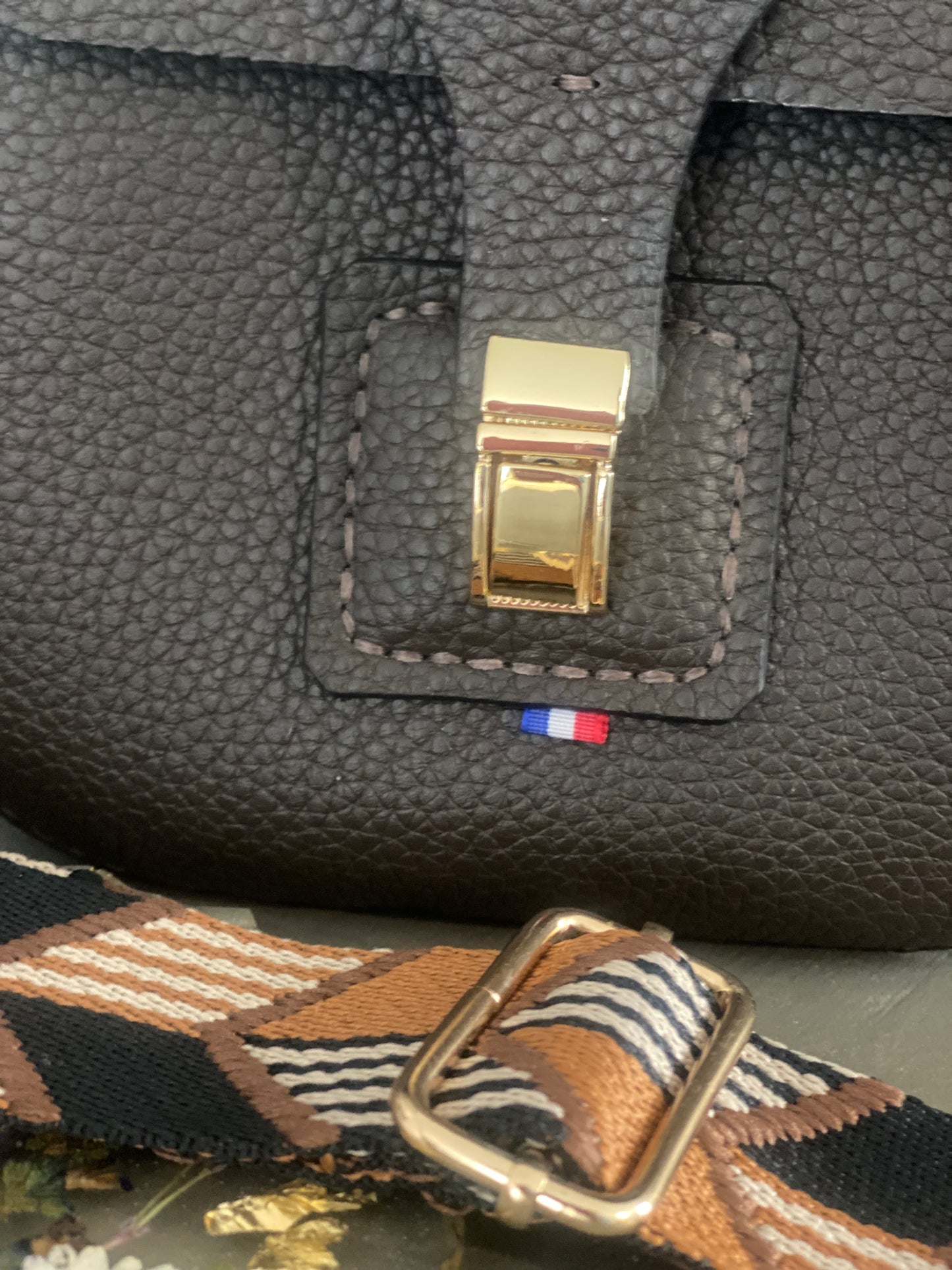 RONDO sac cuir grainé chocolat