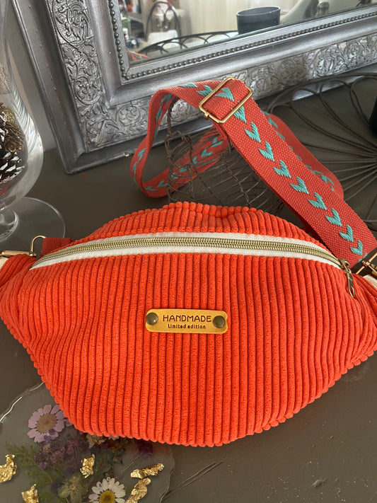 BANANE Velours XL Orange sangle réglable