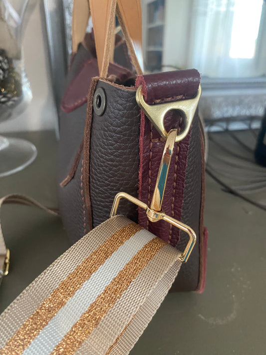 Sac cuir chocolat/aubergine