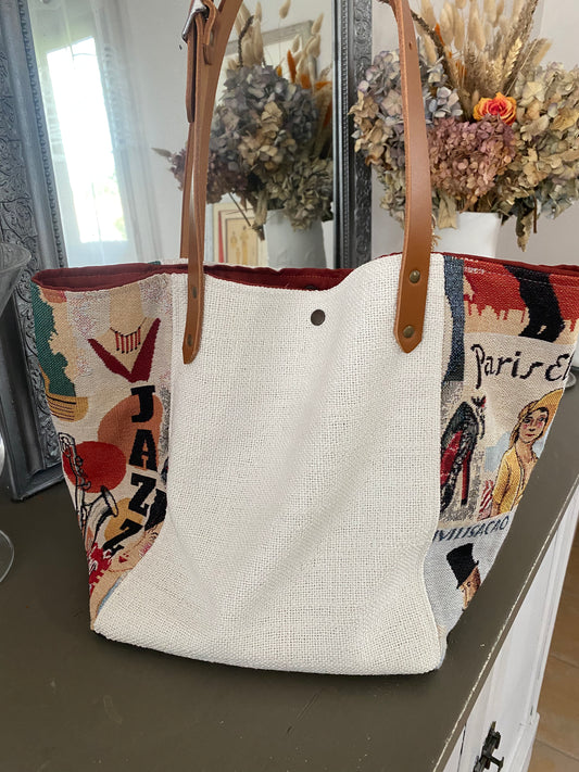 JAZZ sac cabas anses cuir