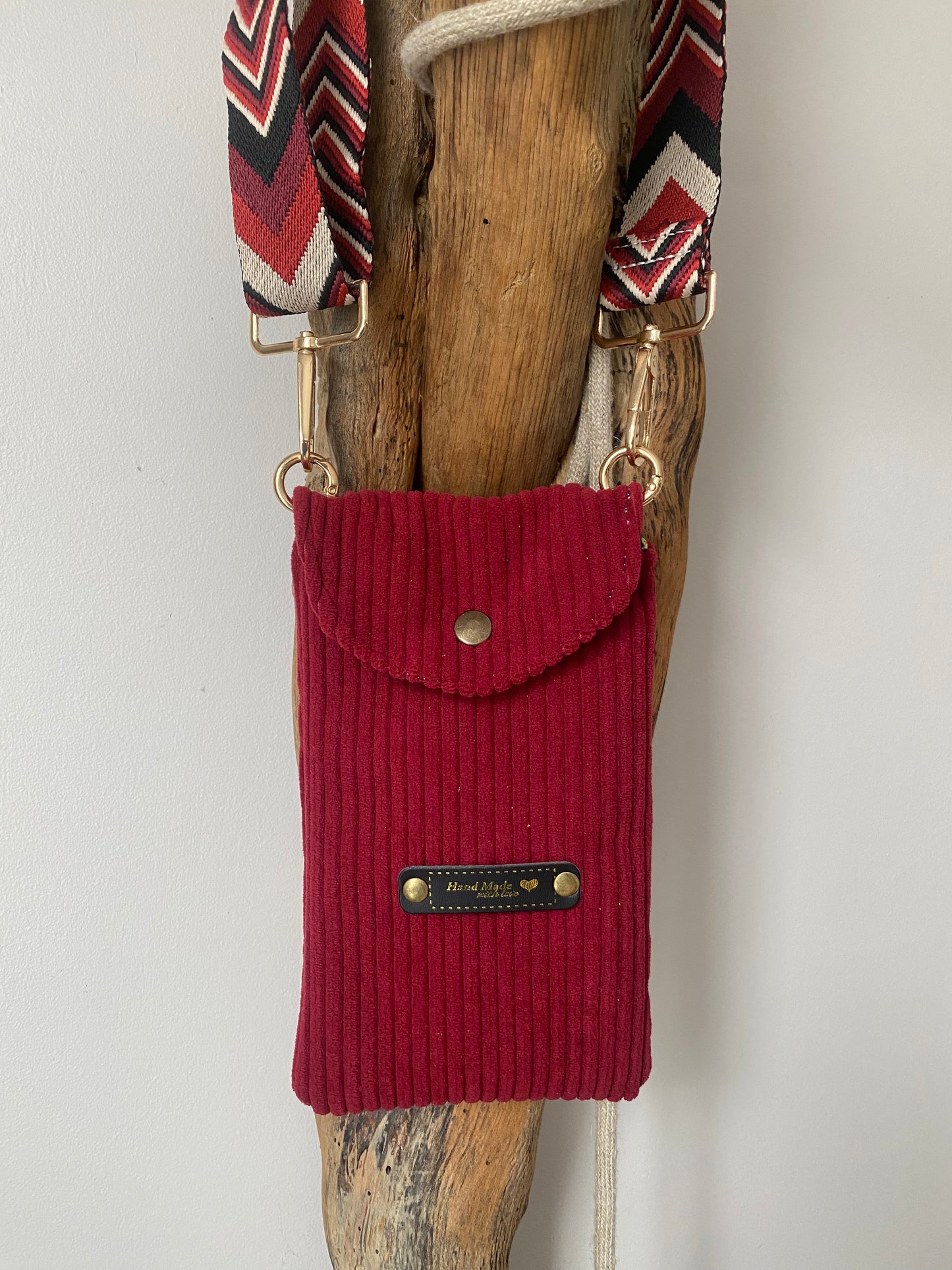 Pochette SMARTPHONE velours rouge
