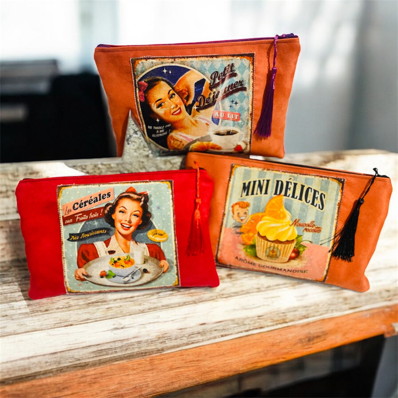 POCHETTES VINTAGE en suédine