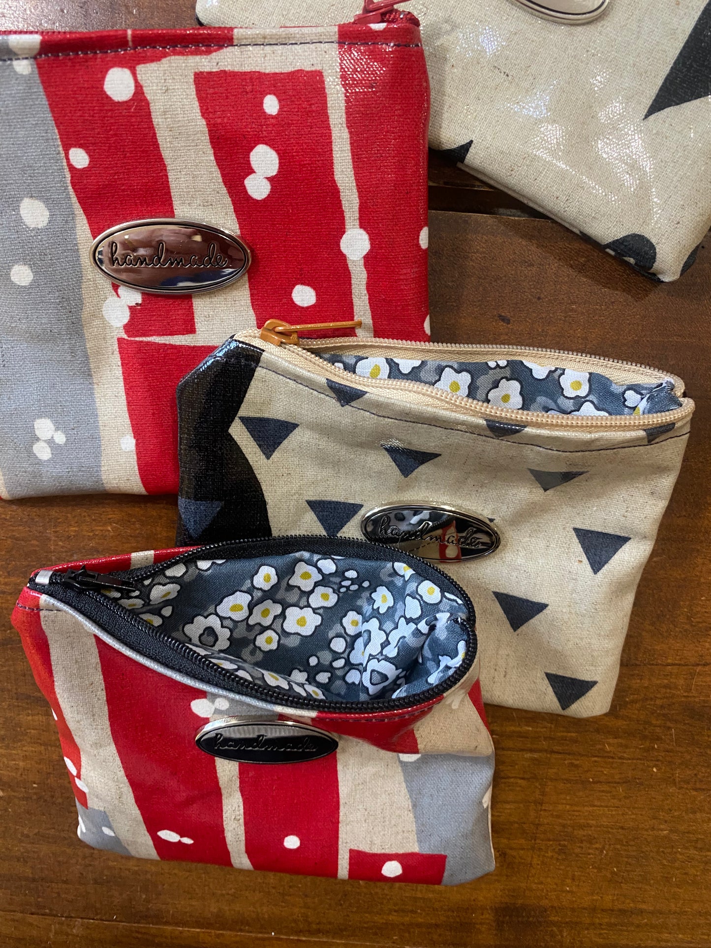 KOKKA porte monnaie en lin enduit .