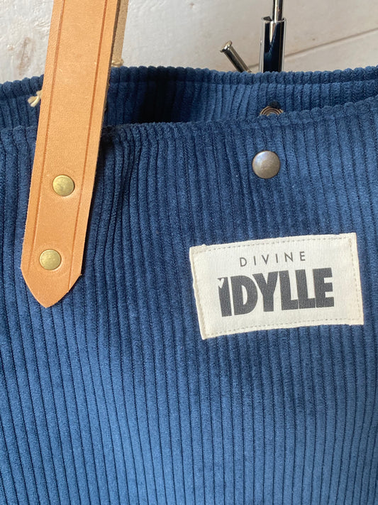 DIVINE IDYLLE sac cabas velours , anses cuir