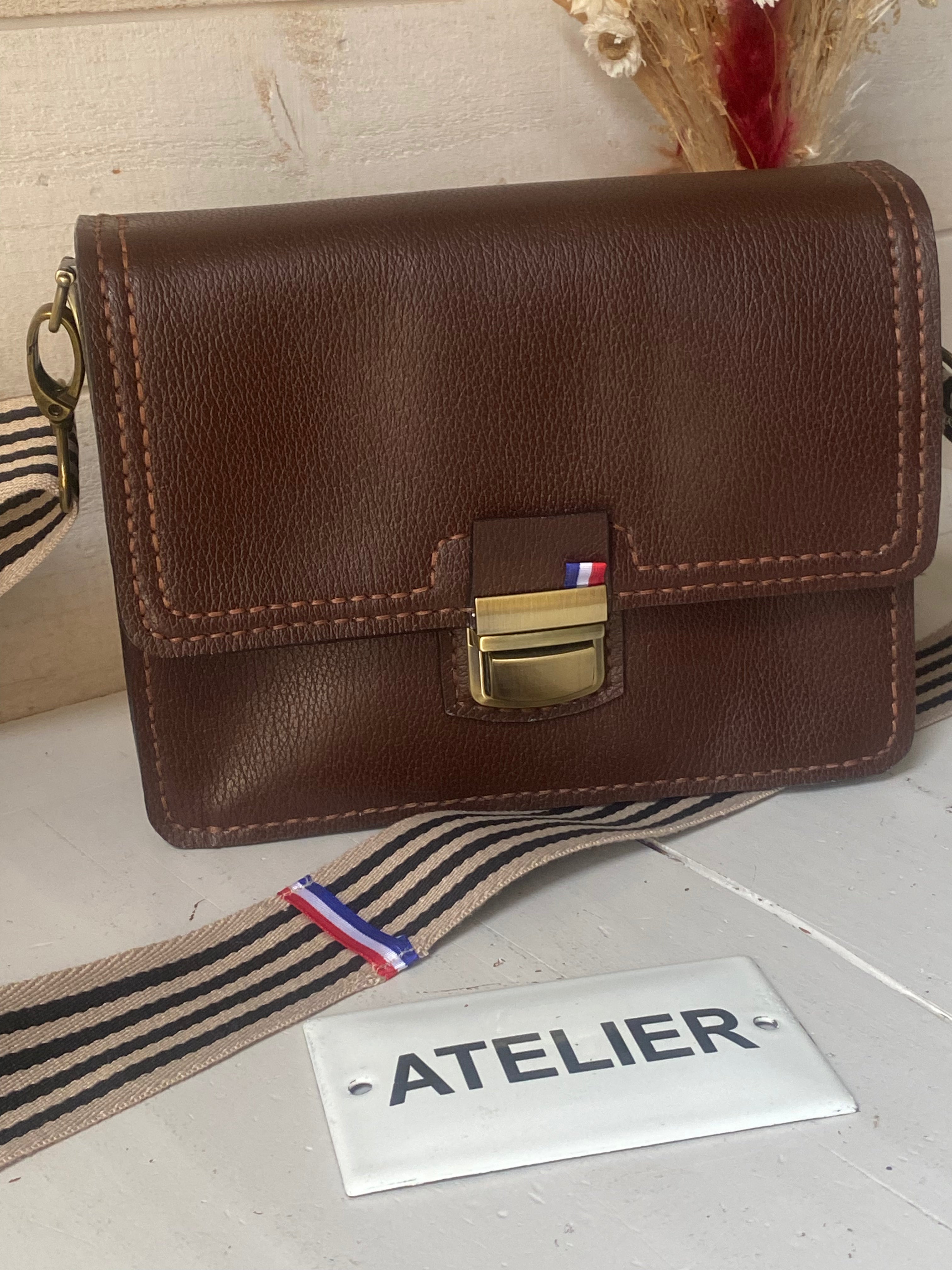 TEMPO sac cuir chocolat pm 🍫