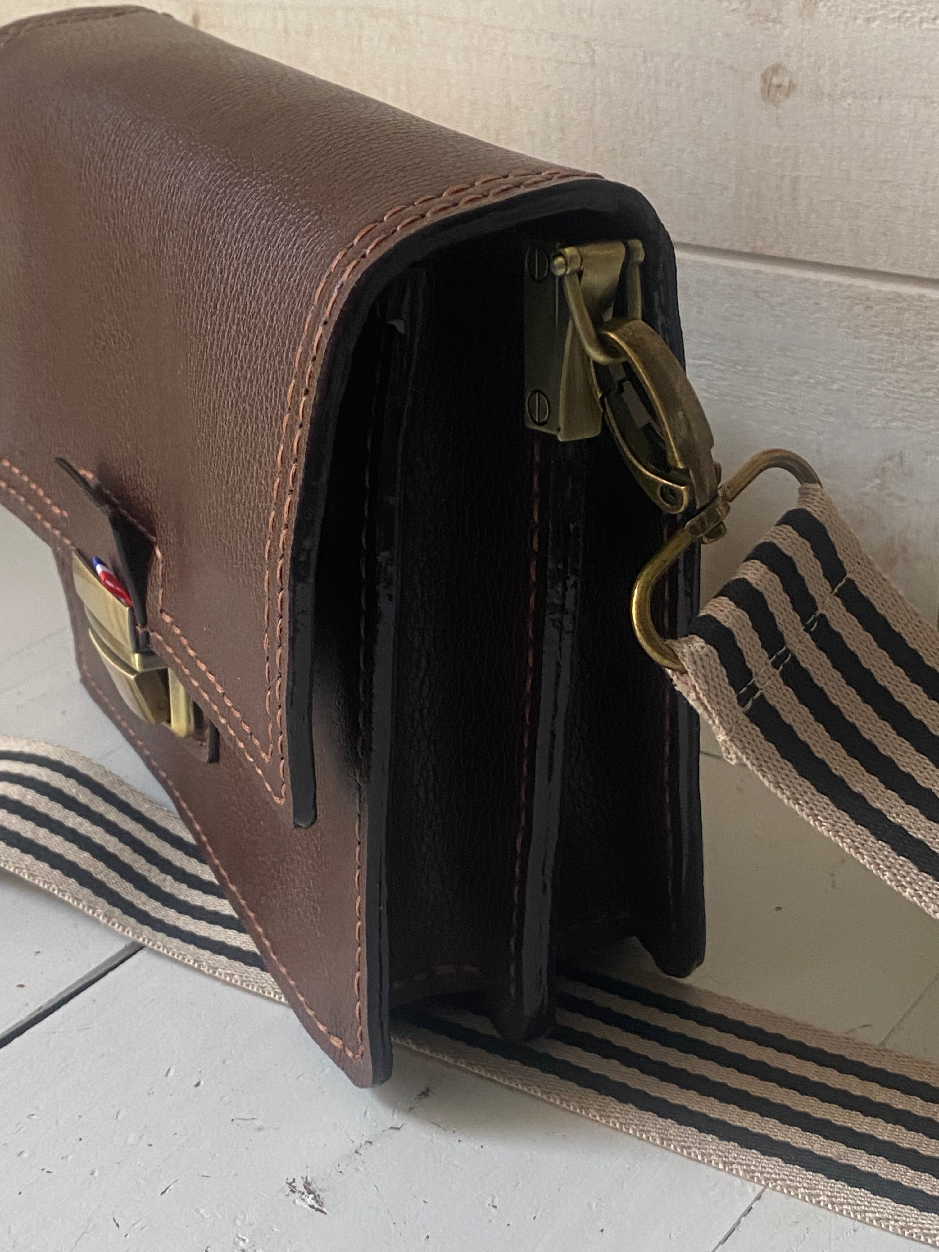 TEMPO sac cuir chocolat pm 🍫
