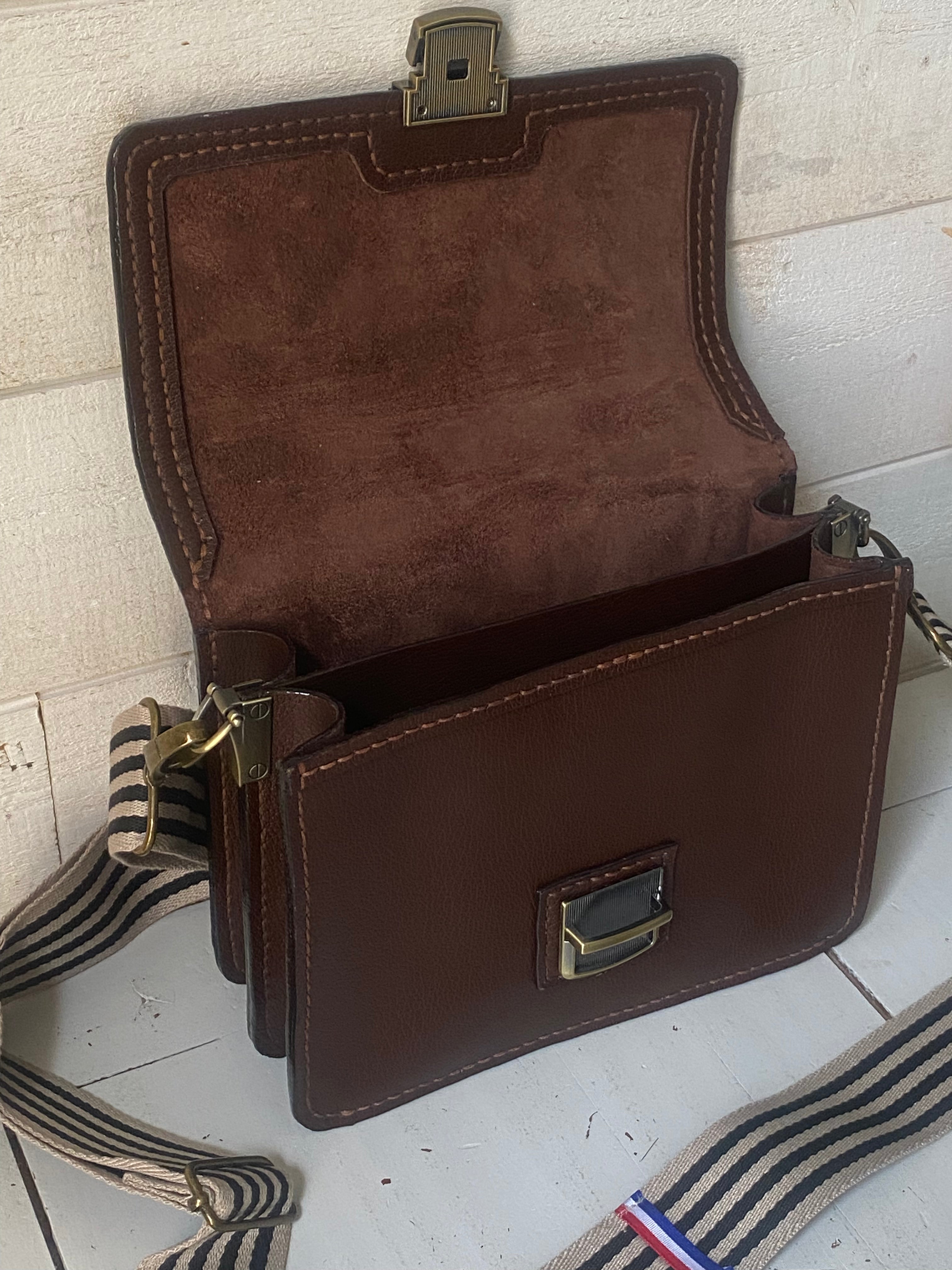 TEMPO sac cuir chocolat pm 🍫