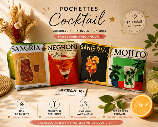 COCKTAIL pochettes colorées