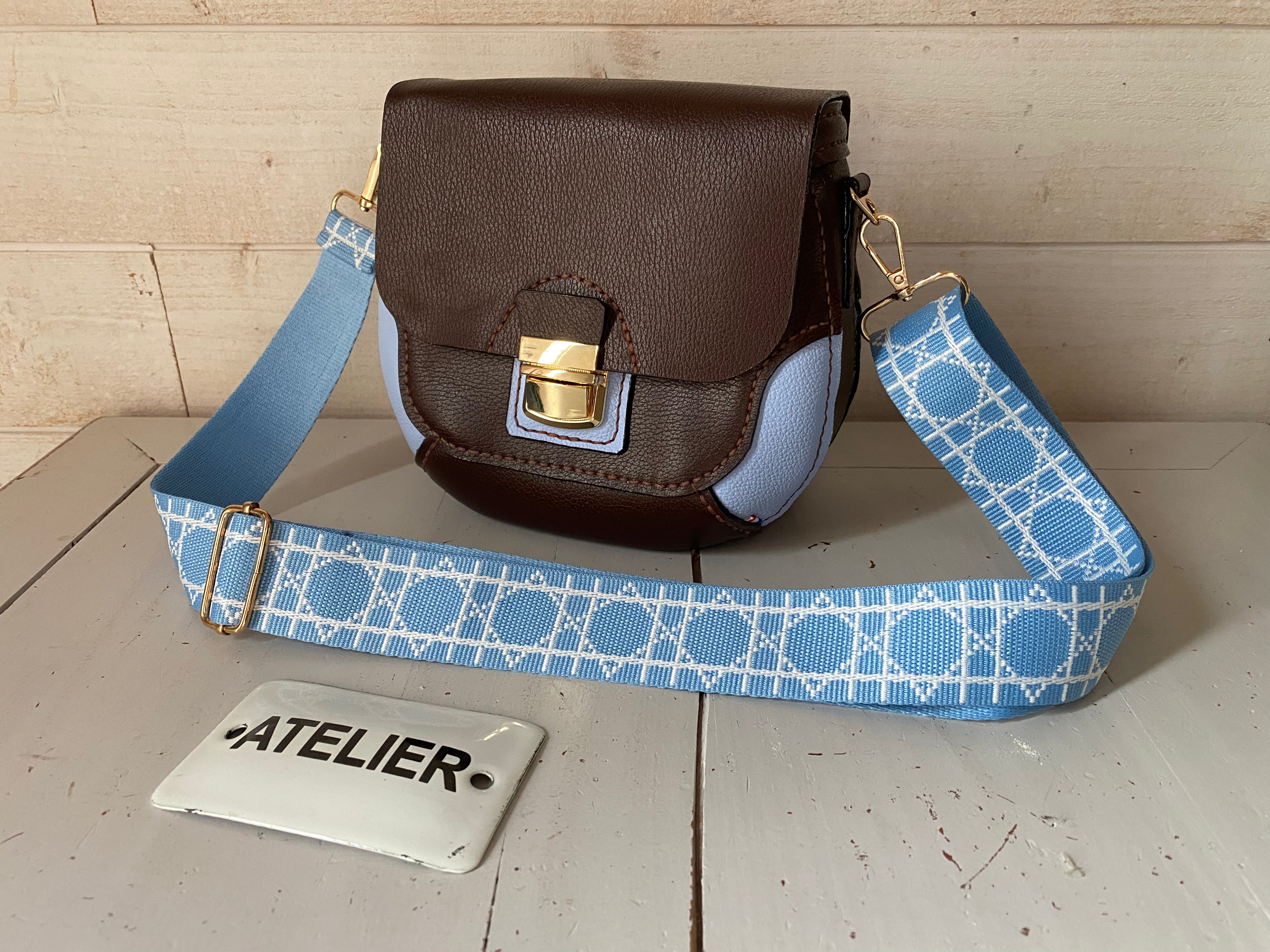 SILLAGE sac cuir chocolat myosotis