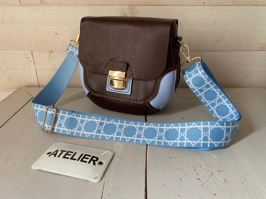 SILLAGE sac cuir chocolat myosotis