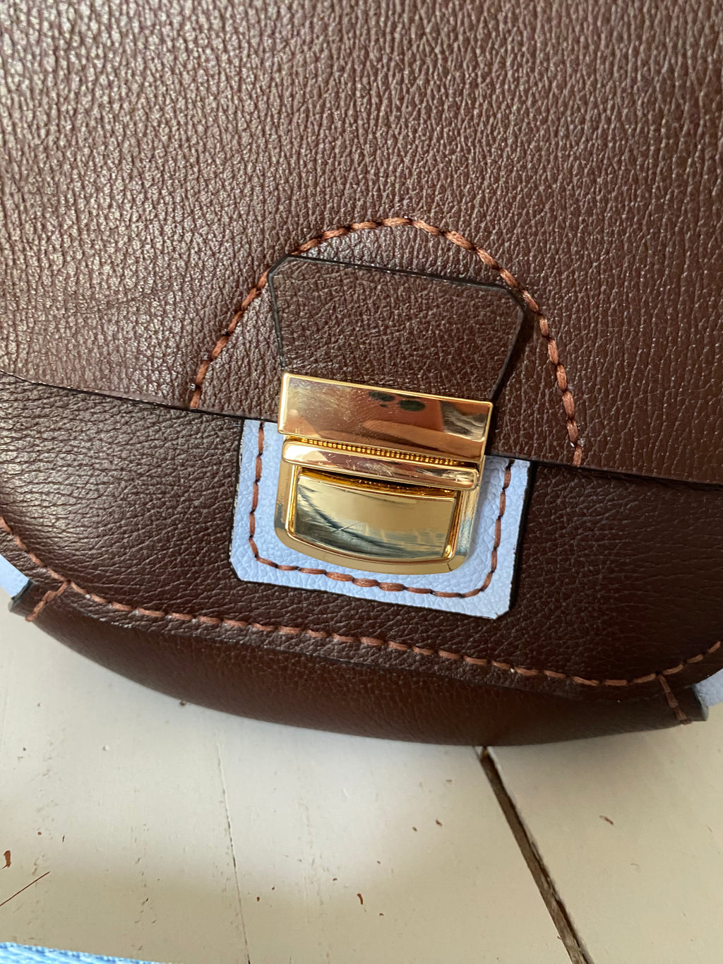 SILLAGE sac cuir chocolat myosotis