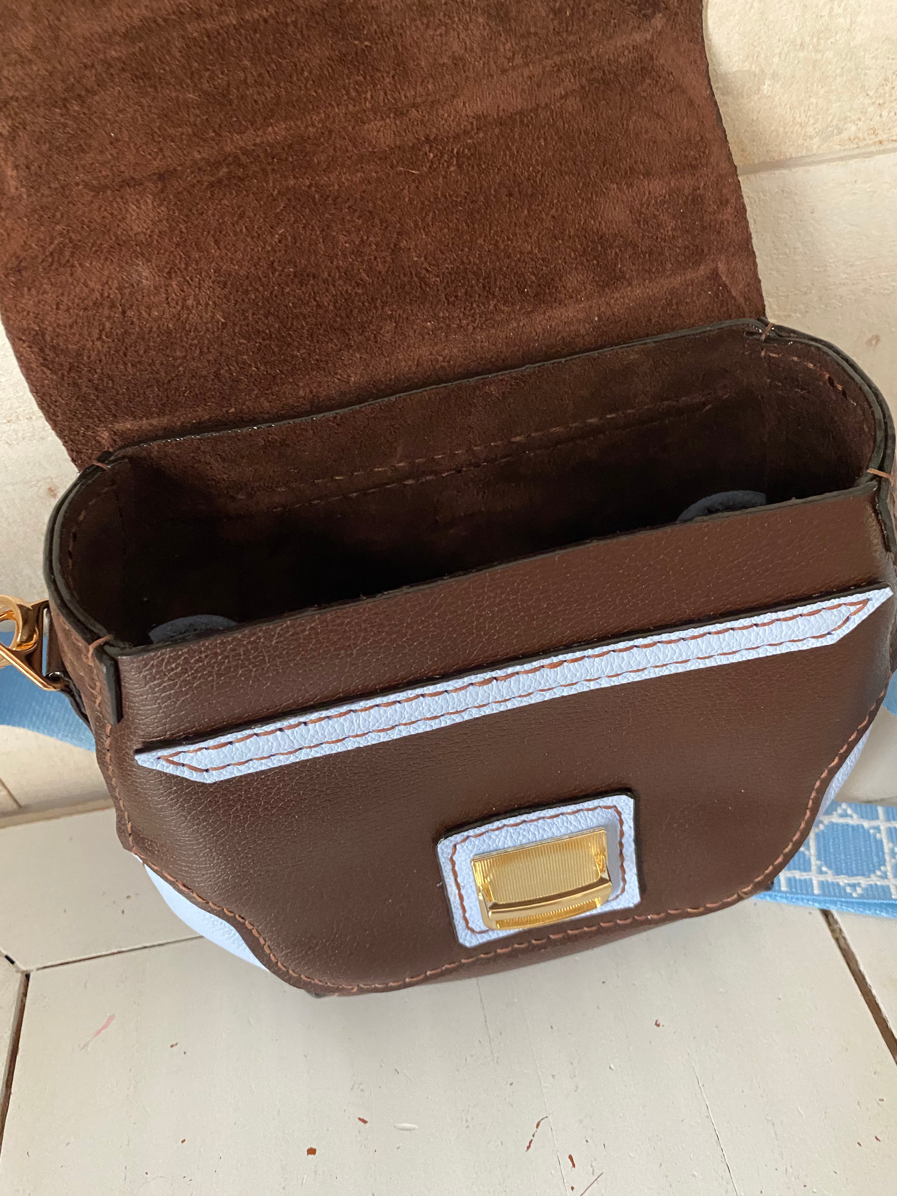 SILLAGE sac cuir chocolat myosotis