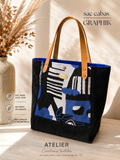 GRAPHIK cabas anses cuir